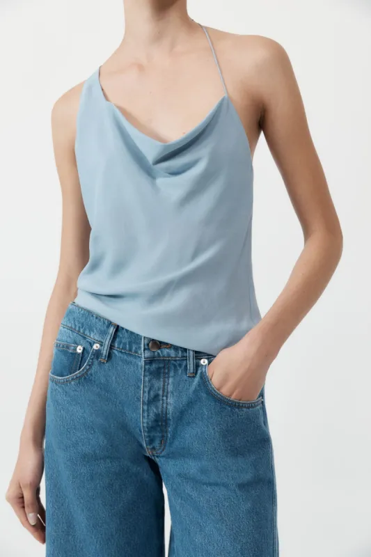 Asymm Drape Top - Stone Blue made by St. Agni