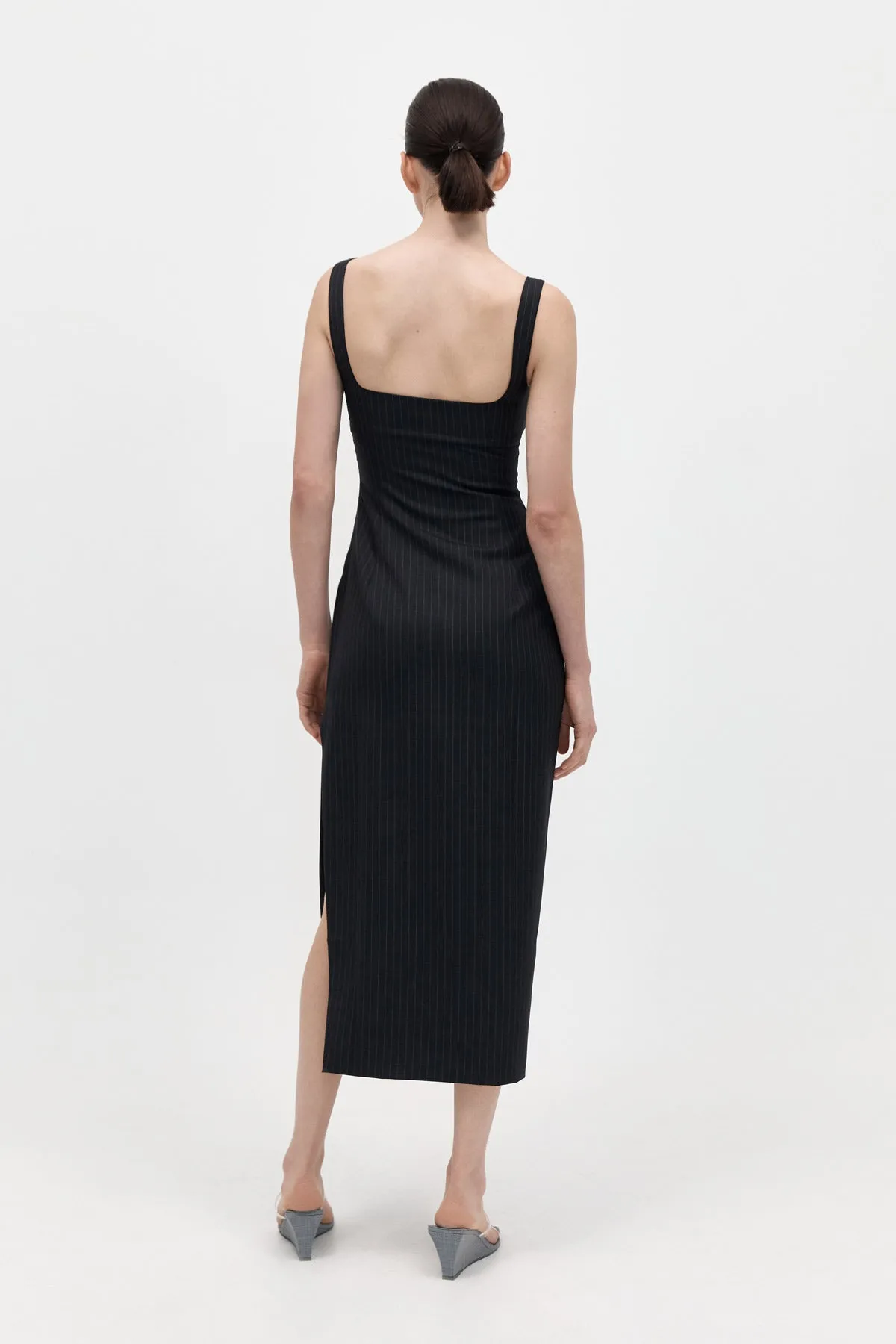 Pinstripe Midi Dress - Black sold by St. Agni product image thumbnail 3
