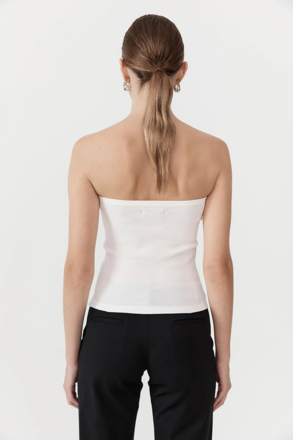 Organic Cotton Strapless Top - White sold by St. Agni product image thumbnail 4