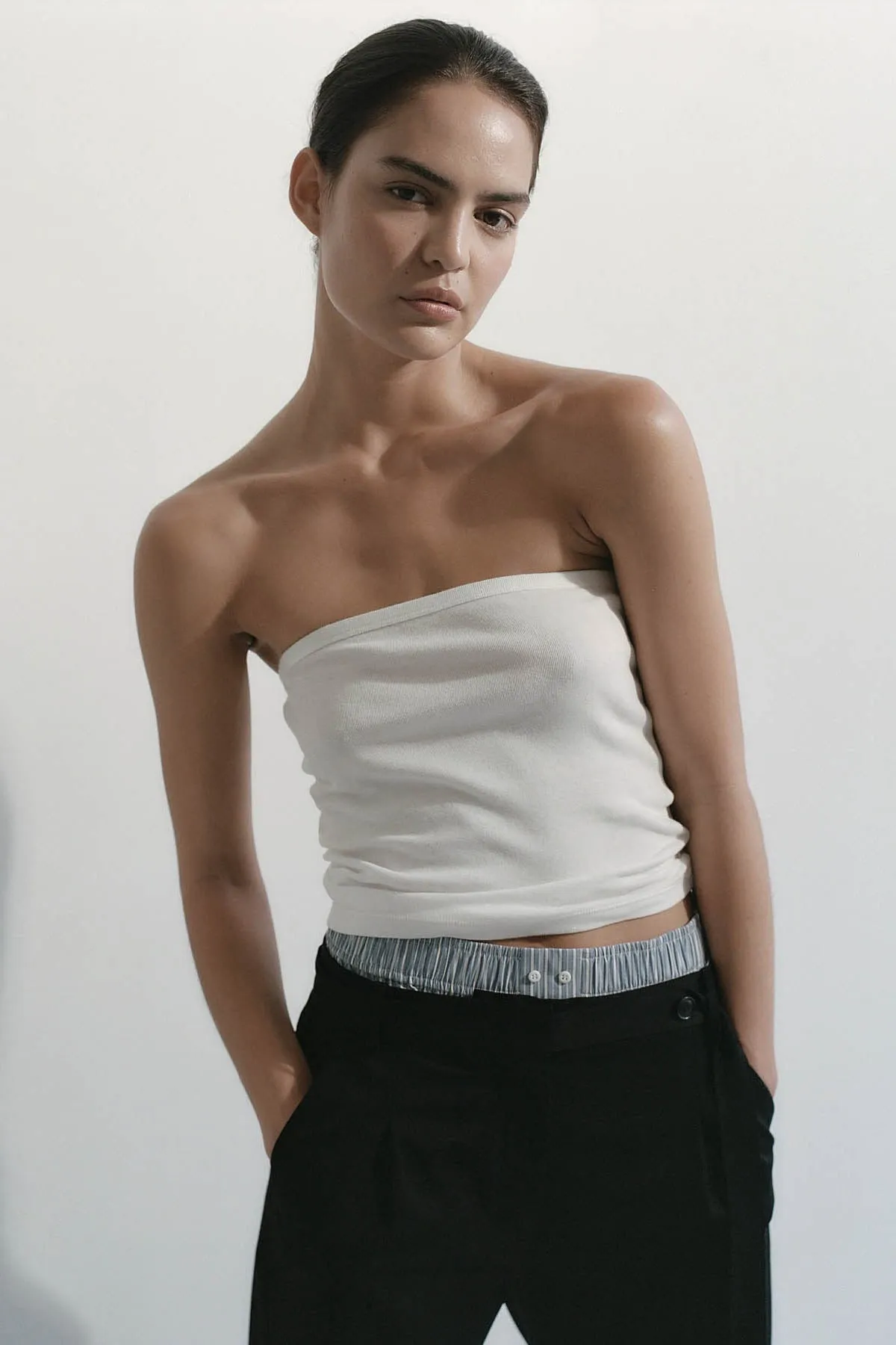 Organic Cotton Strapless Top - White sold by St. Agni product image thumbnail 5