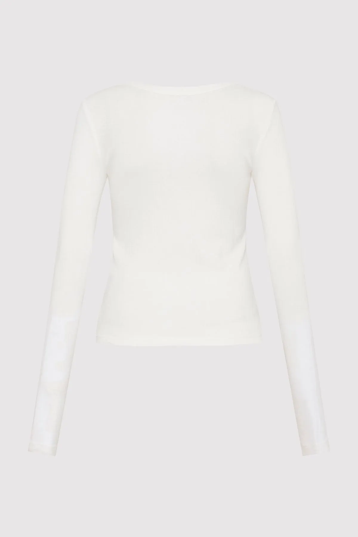 Organic Cotton Soft Rib Long Sleeve Top - White sold by St. Agni product image thumbnail 5