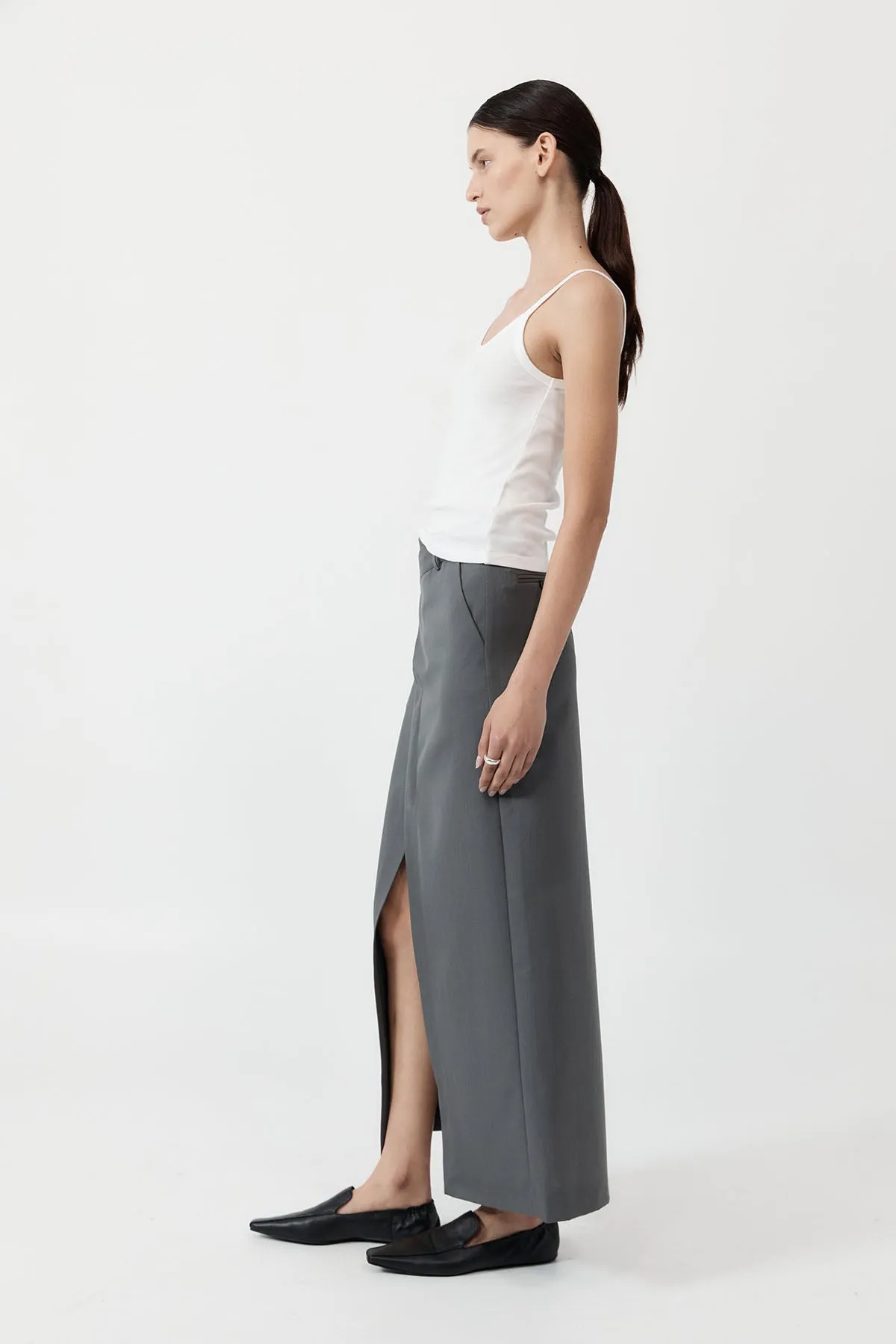 Deconstructed Waist Maxi Skirt - Pewter Grey sold by St. Agni product image thumbnail 2