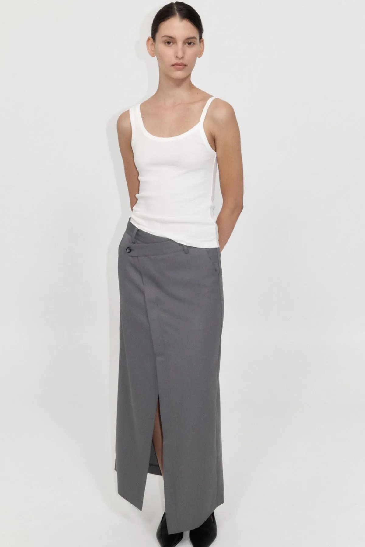 Deconstructed Waist Maxi Skirt - Pewter Grey sold by St. Agni product image thumbnail 4