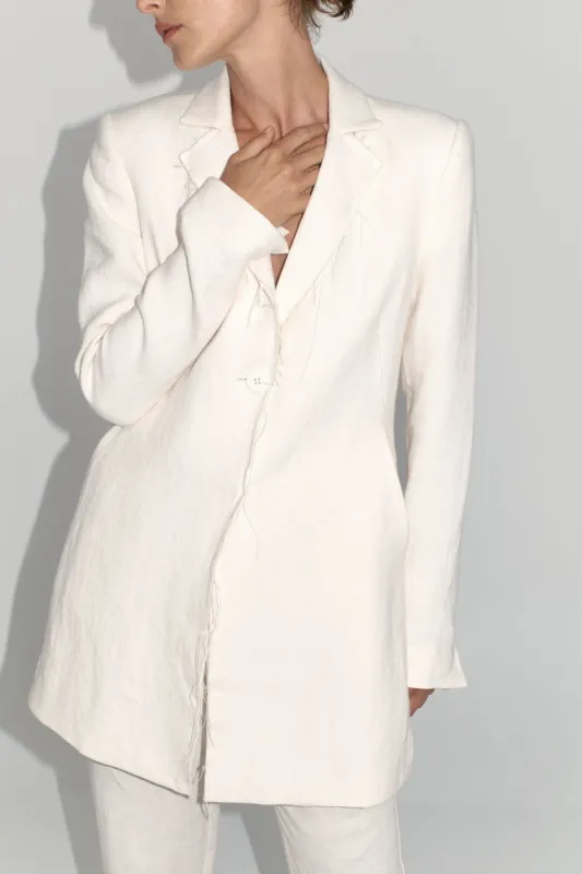 Raw Edge Blazer - Ivory sold by St. Agni