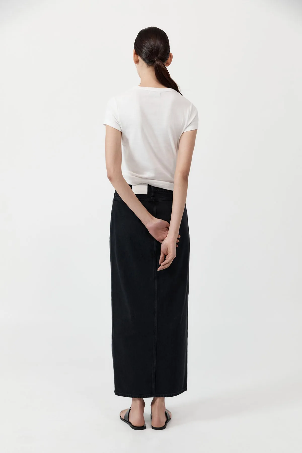 Denim Maxi Skirt - Washed Black sold by St. Agni product image thumbnail 3