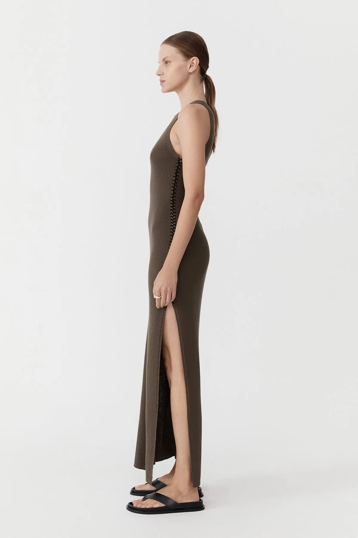 Stitch Detail Dress - Kelp sold by St. Agni product image thumbnail 4