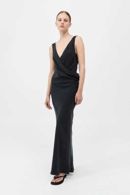 Layered Drape Dress - Black made by St. Agni