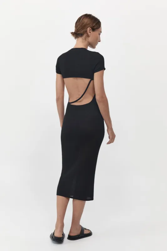 Cut Out Knit Dress - Black sold by St. Agni