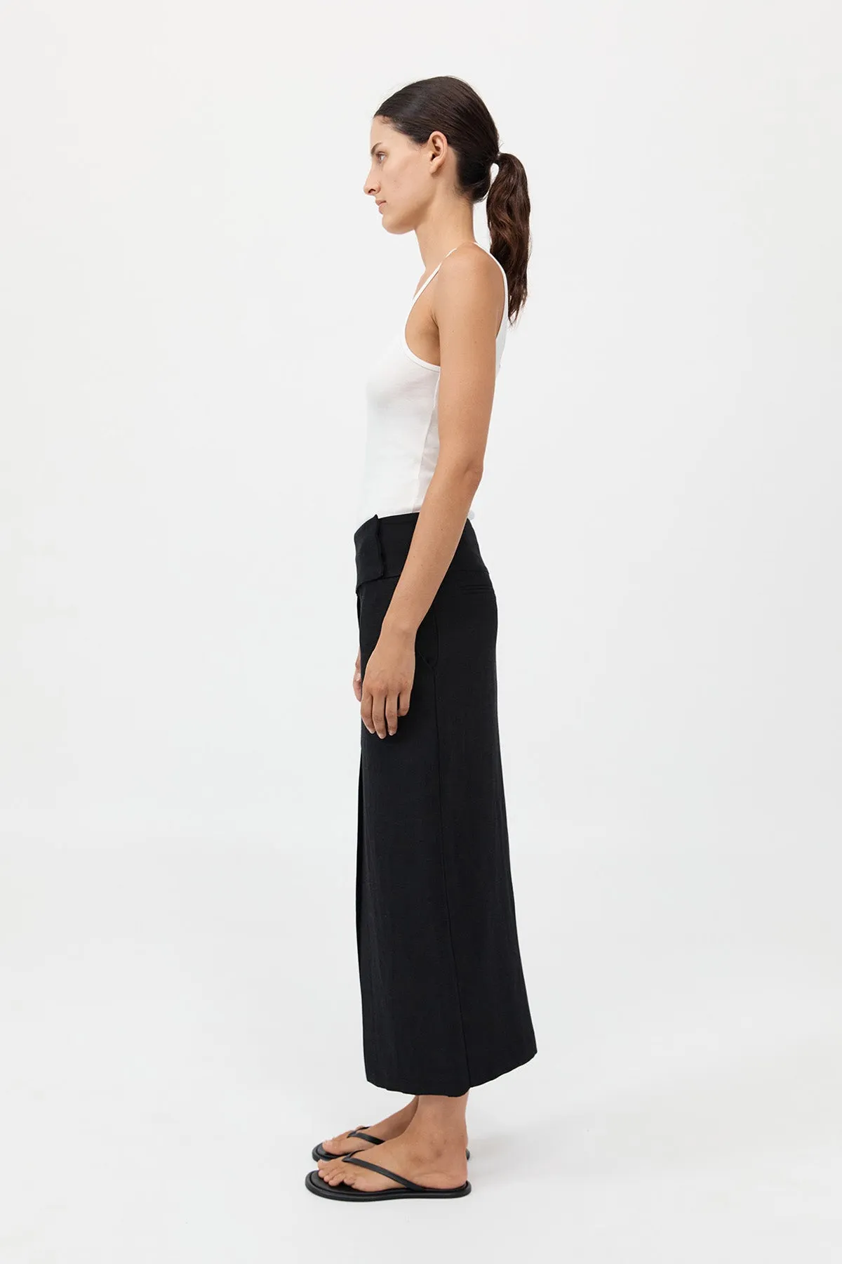 Wide Waistband Column Skirt - Black sold by St. Agni product image thumbnail 4
