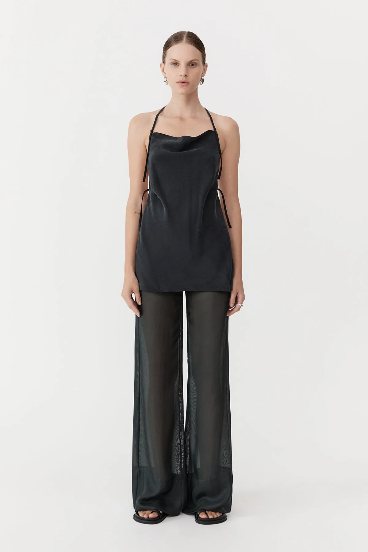 Sheer Silk Gauze Pants - Soot sold by St. Agni product image thumbnail 4