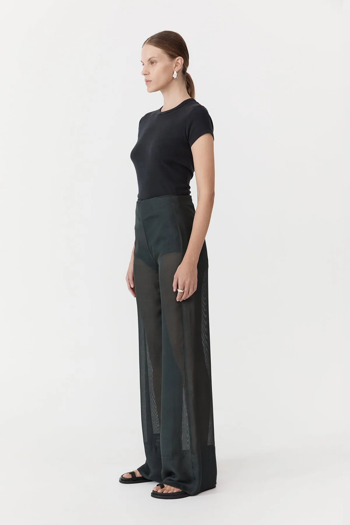 Sheer Silk Gauze Pants - Soot sold by St. Agni product image thumbnail 2