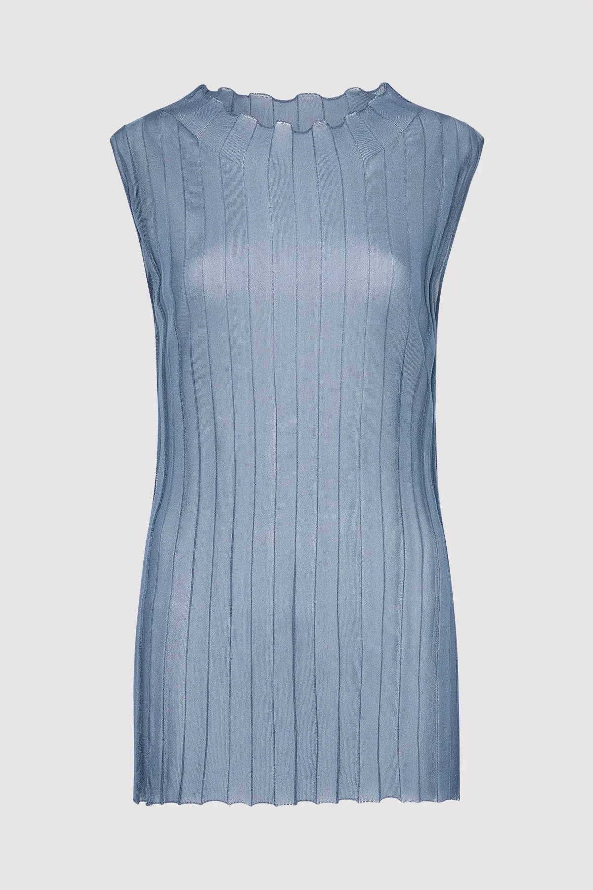 Fine Pleat Knit Top - Steel Blue sold by St. Agni product image thumbnail 4