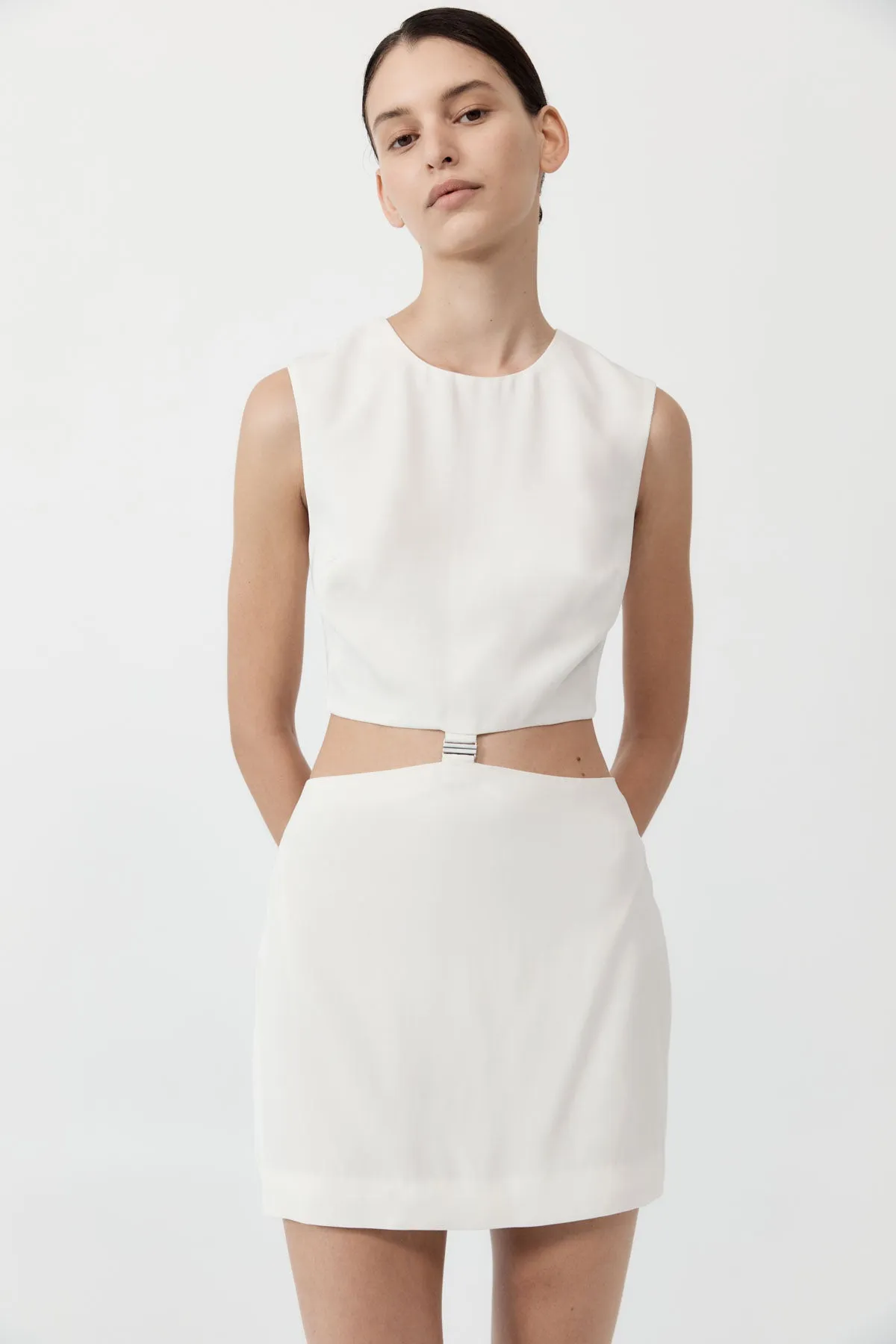 Clip Buckle Mini Dress - Off White sold by St. Agni product image thumbnail 2