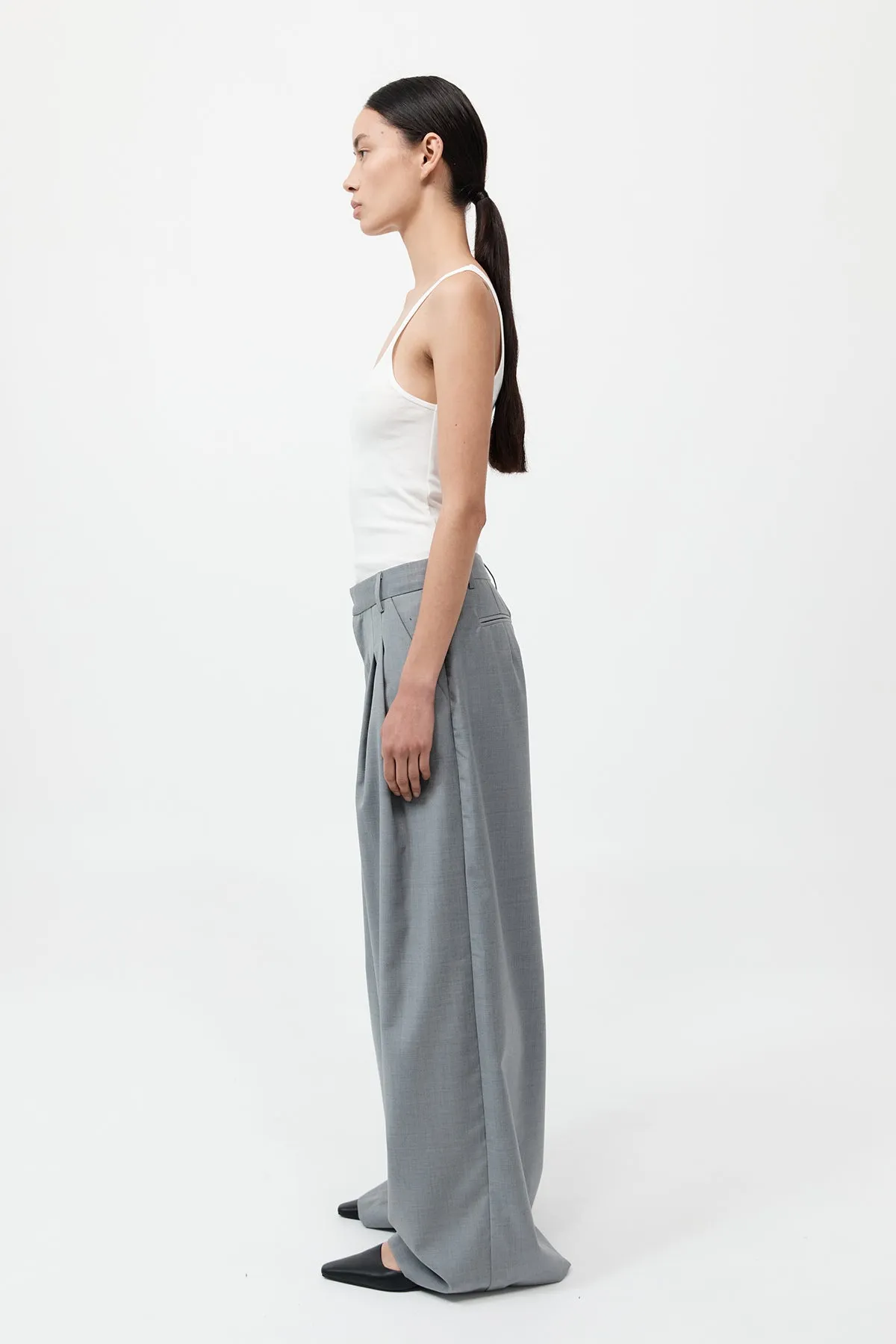 Wool Pleat Pants - Grey sold by St. Agni product image thumbnail 3