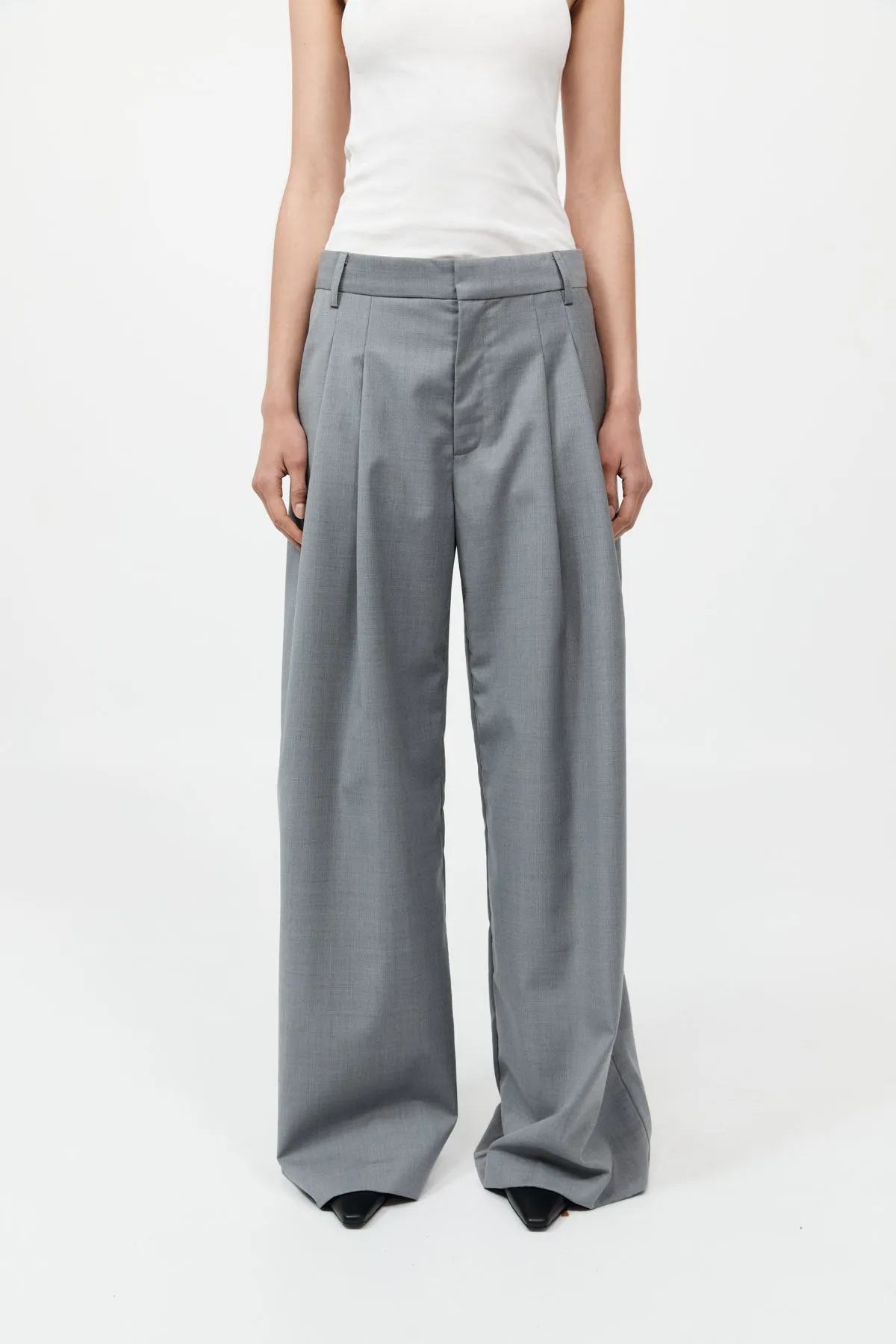 Wool Pleat Pants - Grey sold by St. Agni product image thumbnail 2