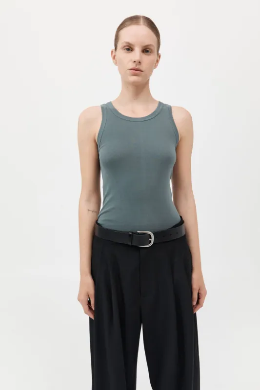 Organic Cotton Singlet - Balsam Green sold by St. Agni