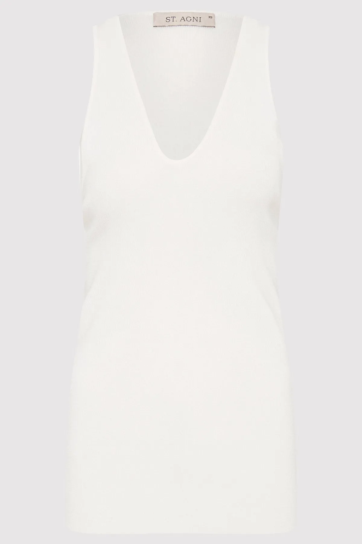 Plunge Neck Knit Top - White sold by St. Agni product image thumbnail 5