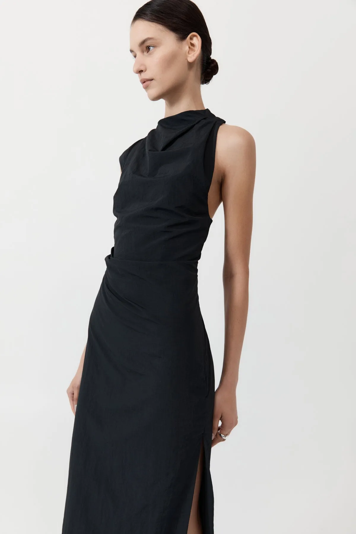 Asymm Tuck Dress - Black sold by St. Agni product image thumbnail 5