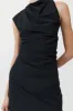 Asymm Tuck Dress - Black sold by St. Agni