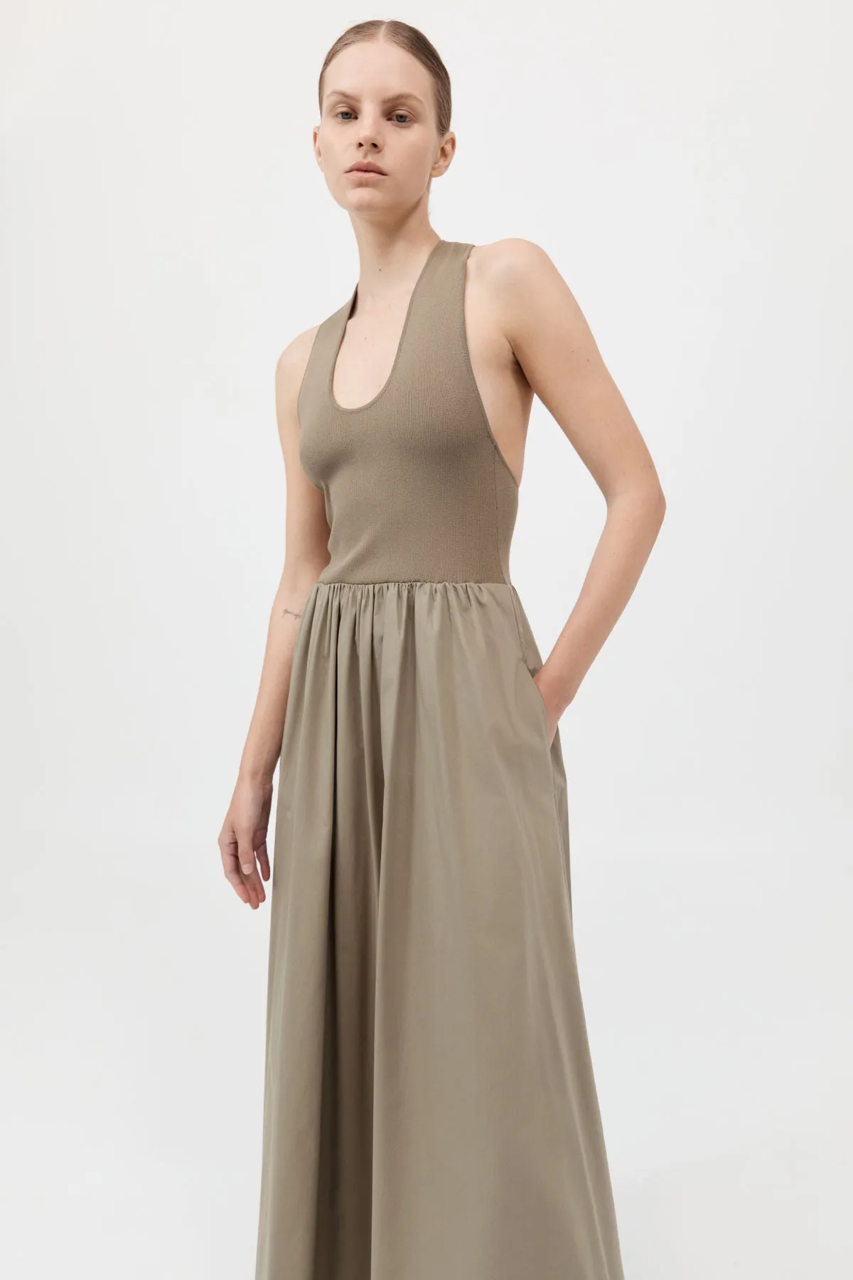 Plunge Neck Dress - Shadow sold by St. Agni product image thumbnail 2