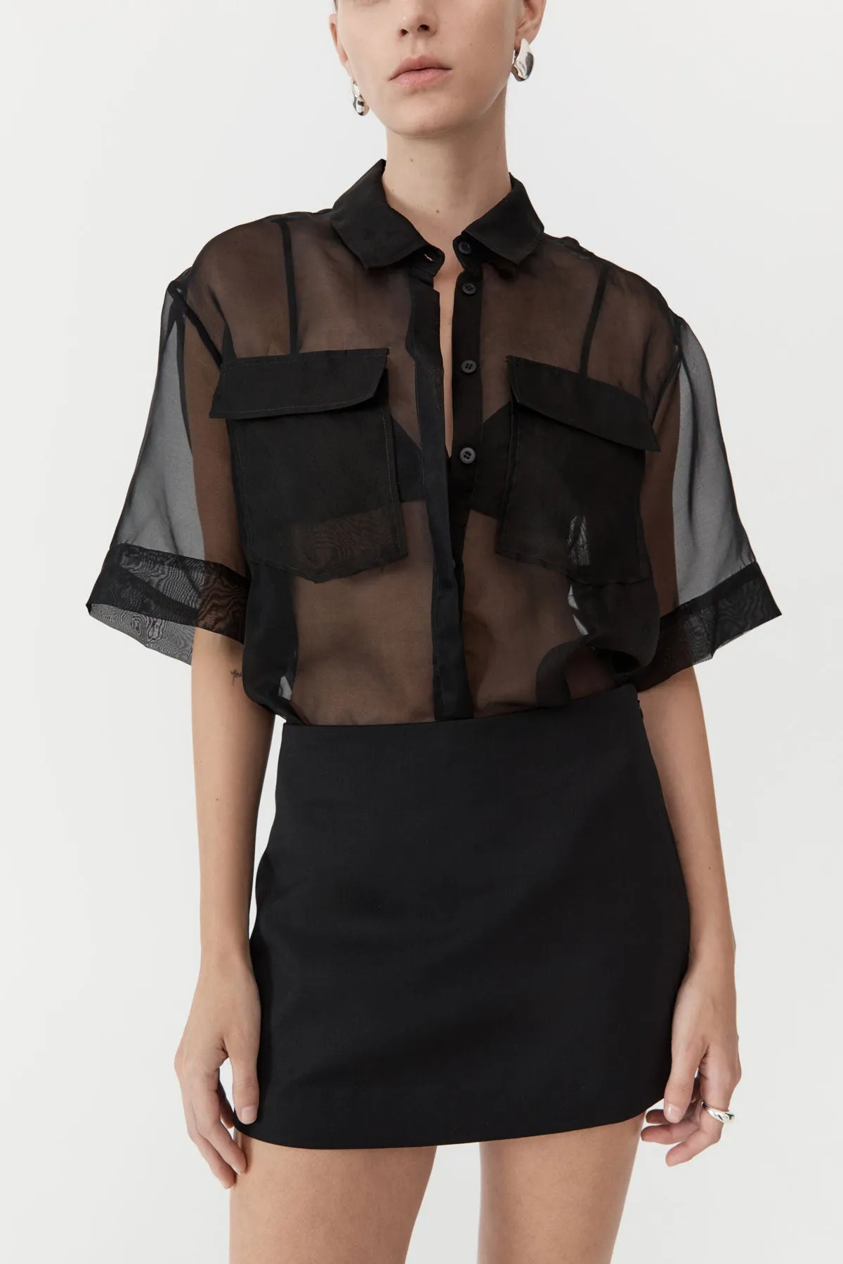 Utilitarian Pocket Mini Skirt - Black sold by St. Agni product image thumbnail 3