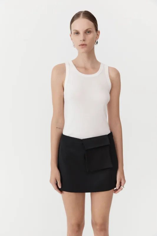 Utilitarian Pocket Mini Skirt - Black sold by St. Agni