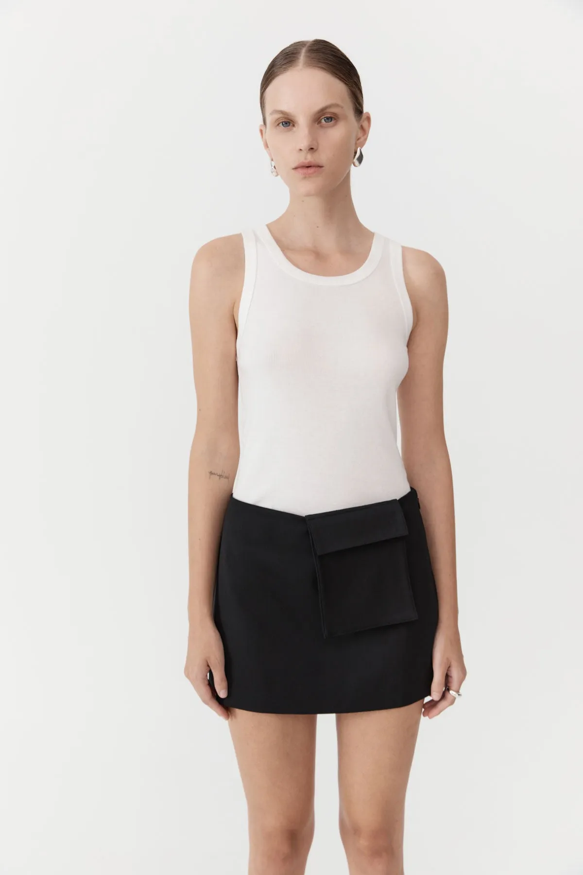 Utilitarian Pocket Mini Skirt - Black sold by St. Agni