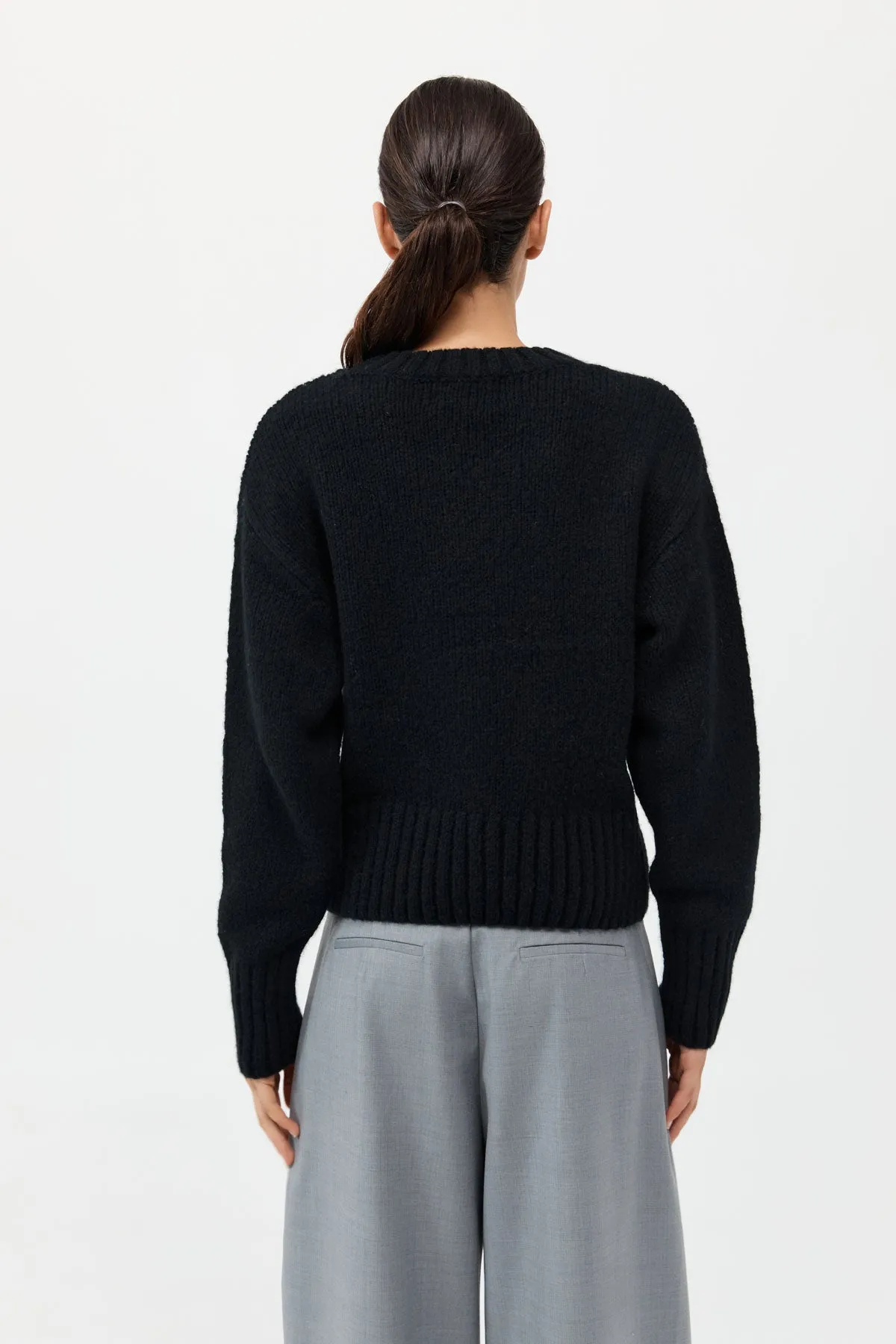 Wool Cashmere Blend Sweater - Black sold by St. Agni product image thumbnail 4