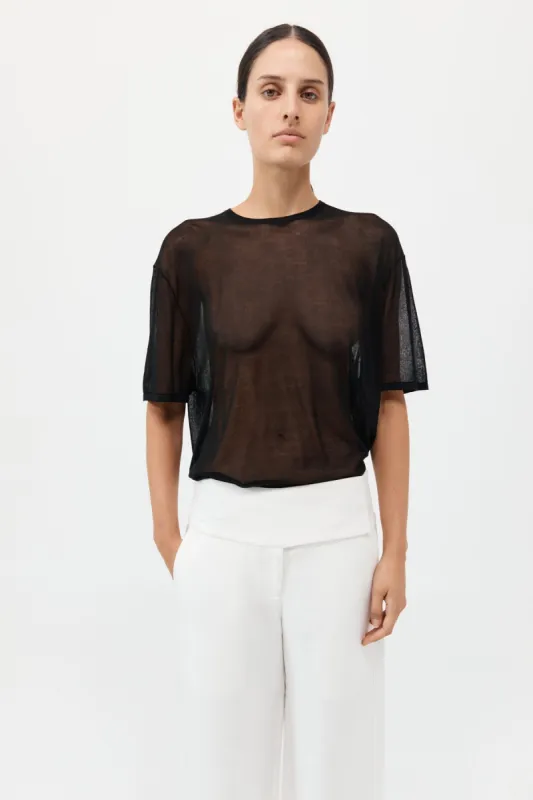 Sheer Oversized Tee - Black sold by St. Agni