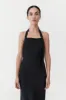 Linen Bias Maxi Dress - Black sold by St. Agni