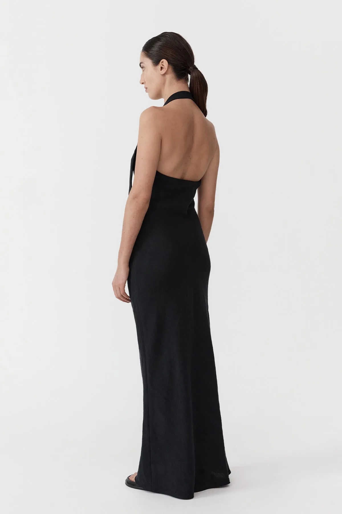 Linen Bias Maxi Dress - Black sold by St. Agni product image thumbnail 2