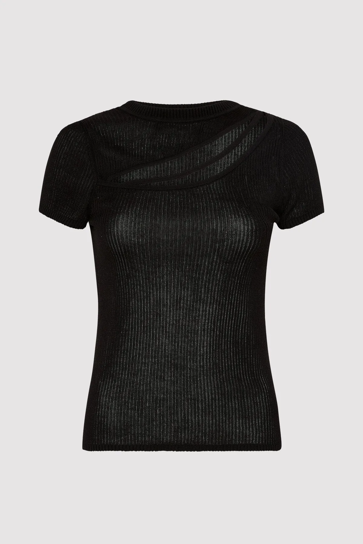 Cut Out Knit Tee - Black sold by St. Agni product image thumbnail 5