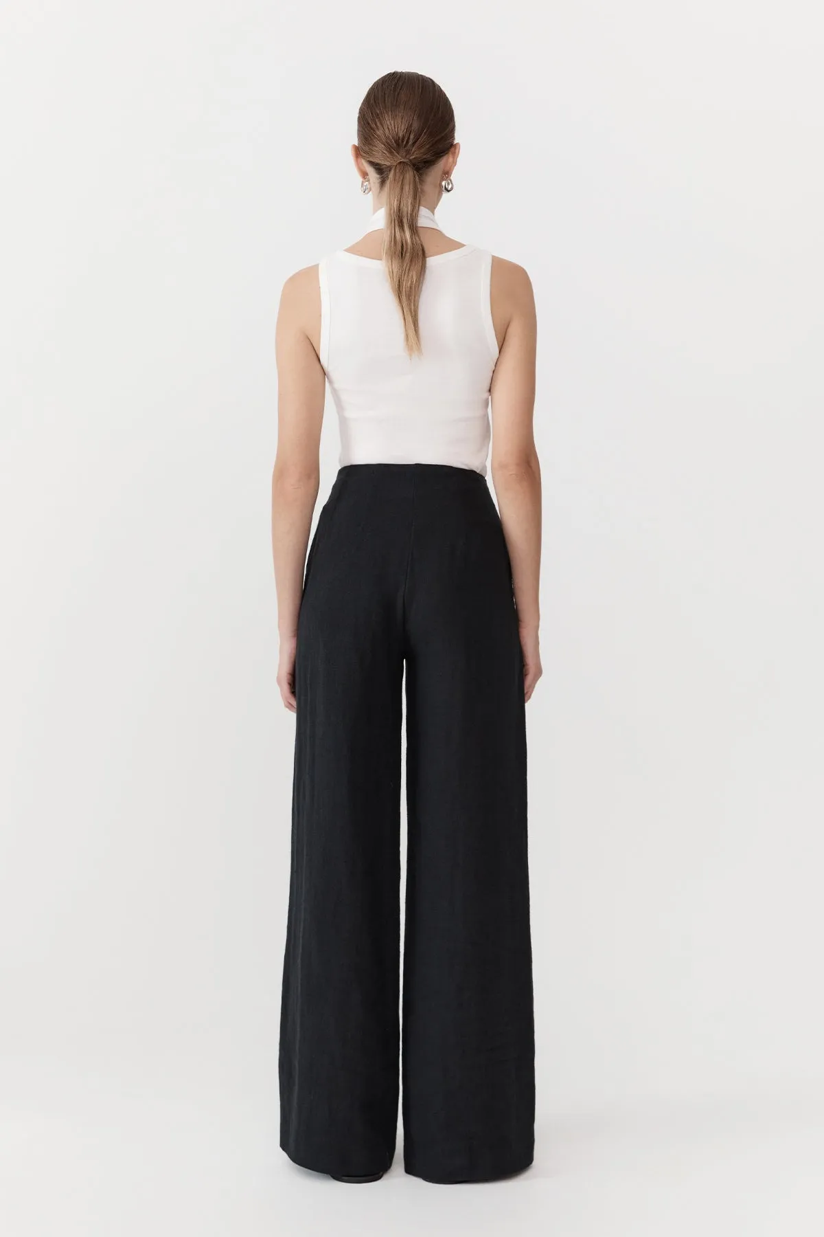Linen Wide Leg Pants - Black sold by St. Agni product image thumbnail 5