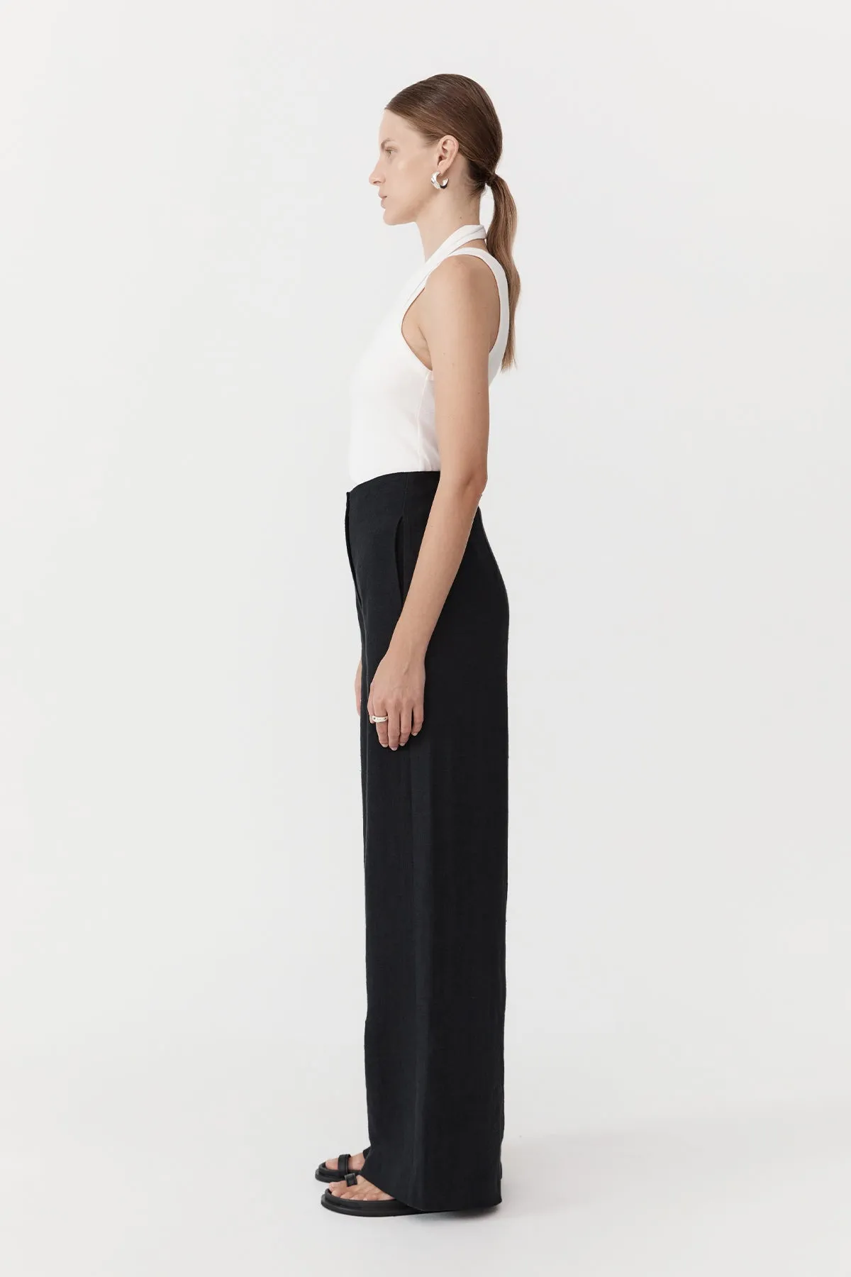 Linen Wide Leg Pants - Black sold by St. Agni product image thumbnail 2