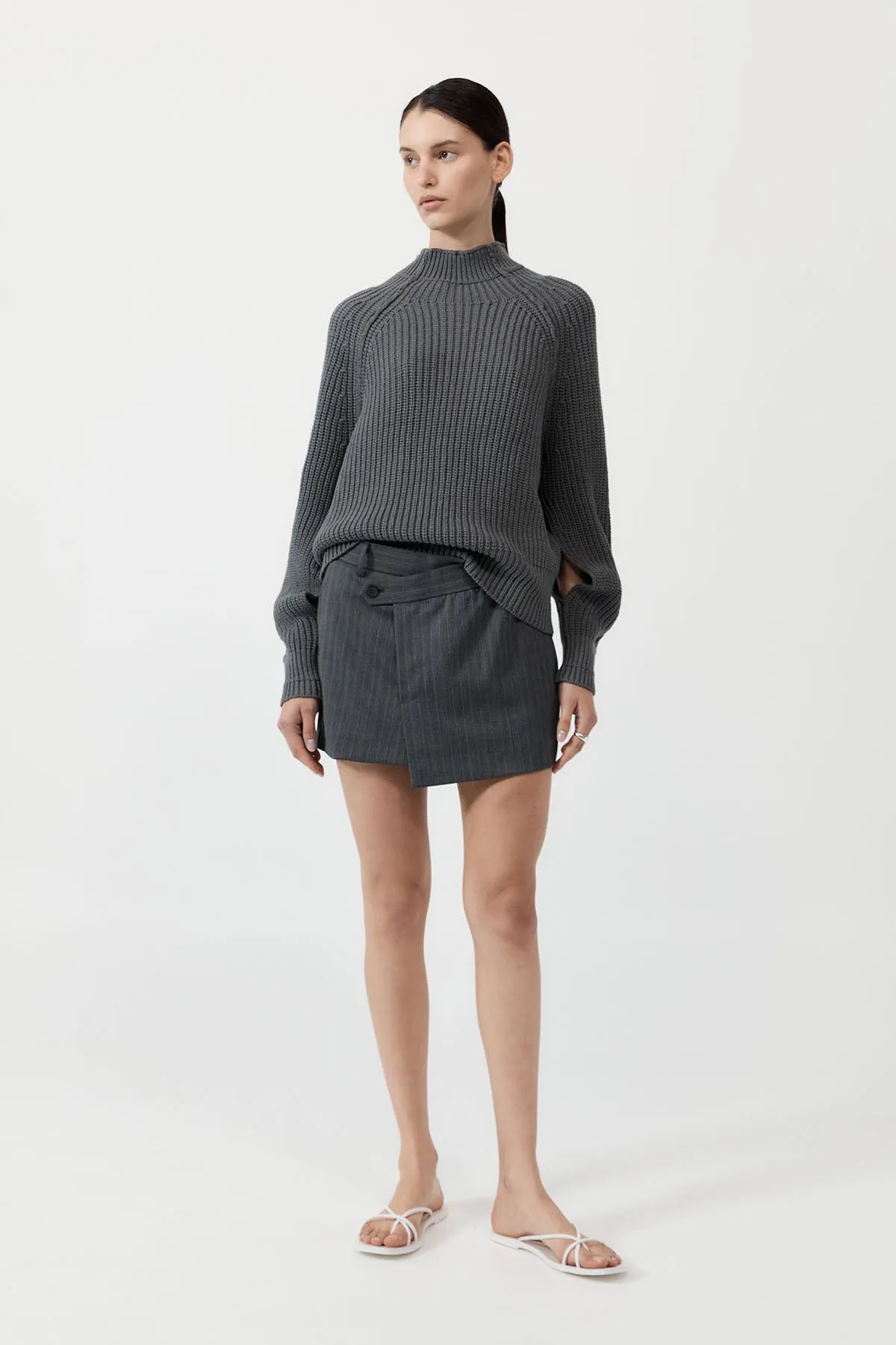 Split Sleeve Jumper - Smoke sold by St. Agni product image thumbnail 4