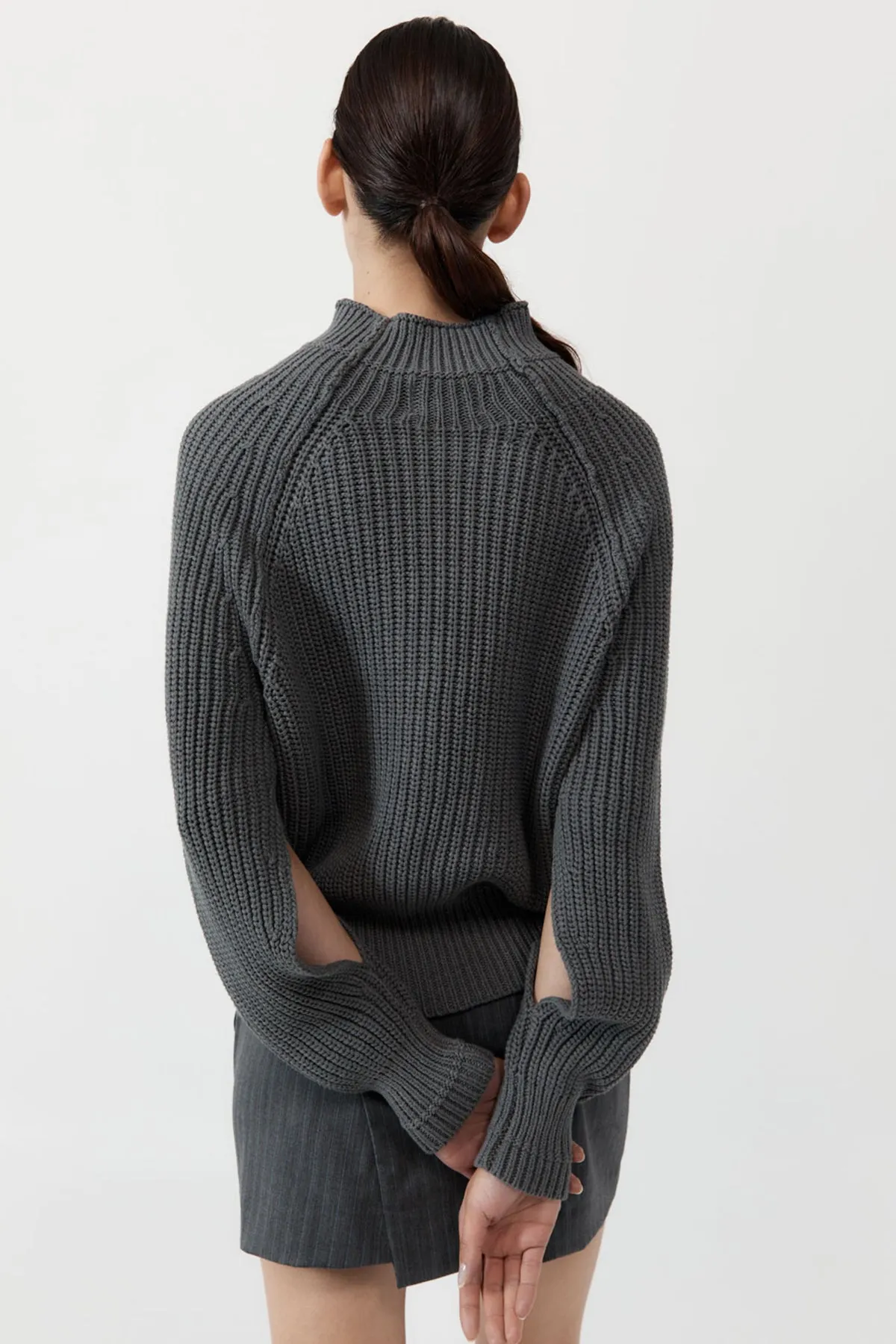 Split Sleeve Jumper - Smoke sold by St. Agni product image thumbnail 2