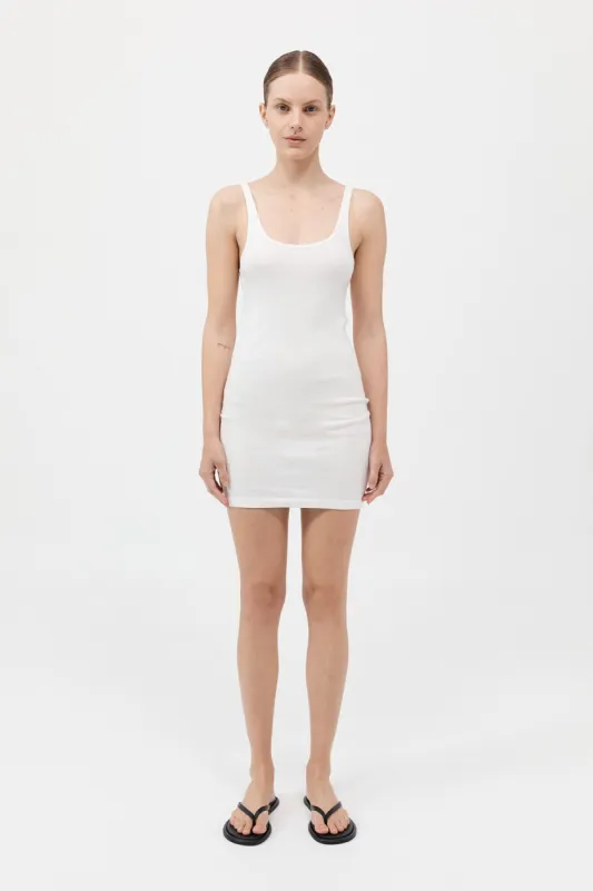 Organic Cotton Slip Dress - White sold by St. Agni