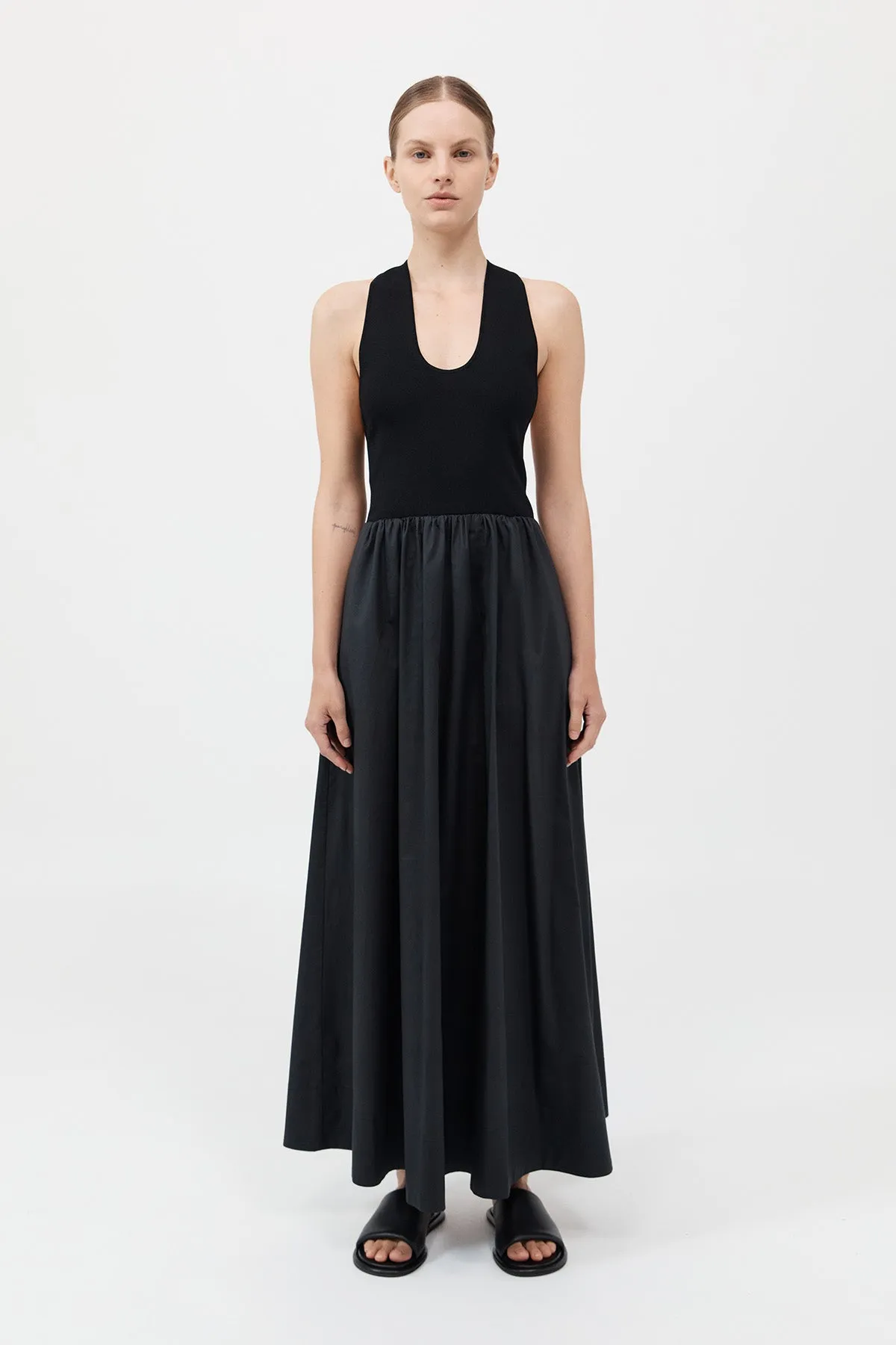 Plunge Neck Dress - Black sold by St. Agni
