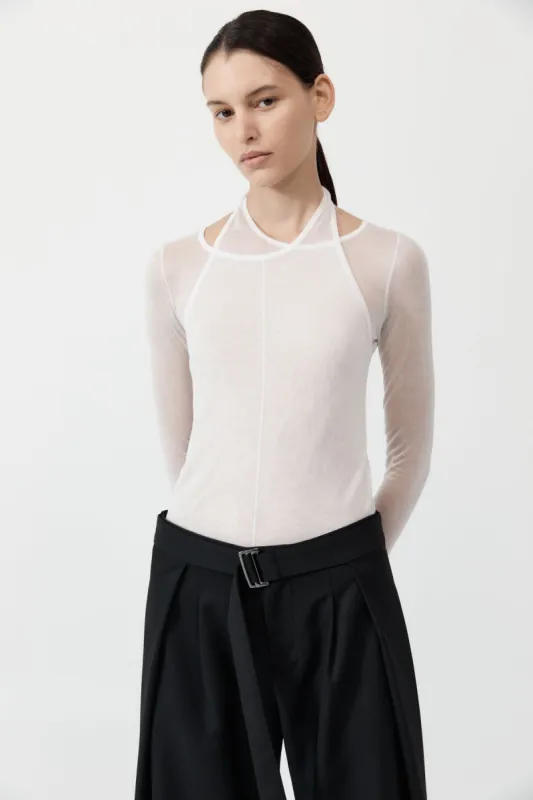 Semi Sheer Loop Top - White sold by St. Agni