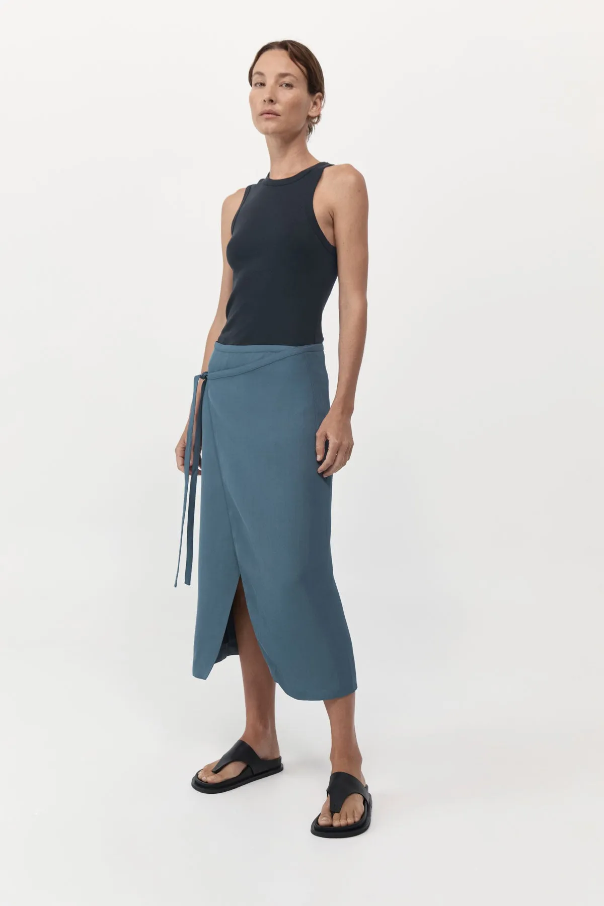Organic Cotton Asymmetric Tank - Black sold by St. Agni product image thumbnail 3