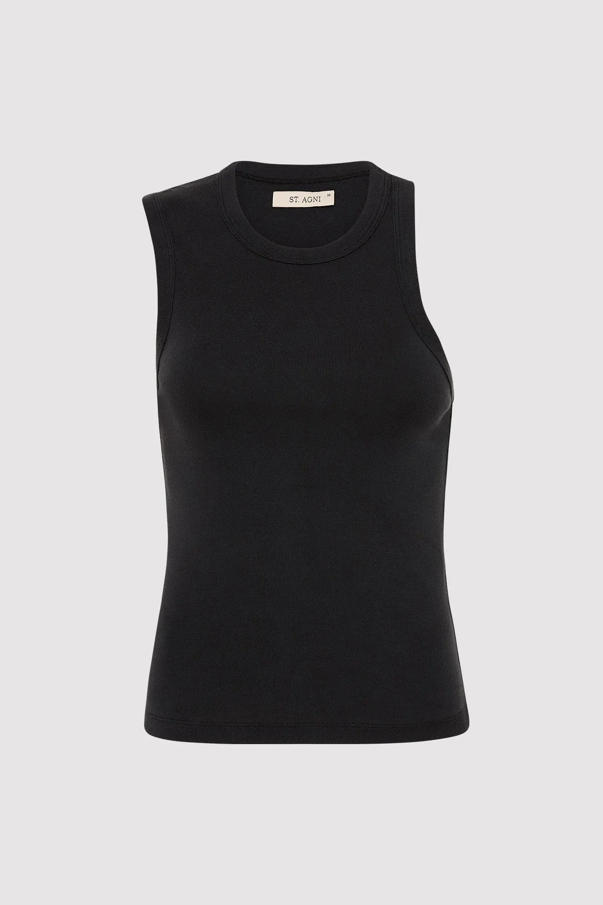Organic Cotton Asymmetric Tank - Black sold by St. Agni product image thumbnail 4