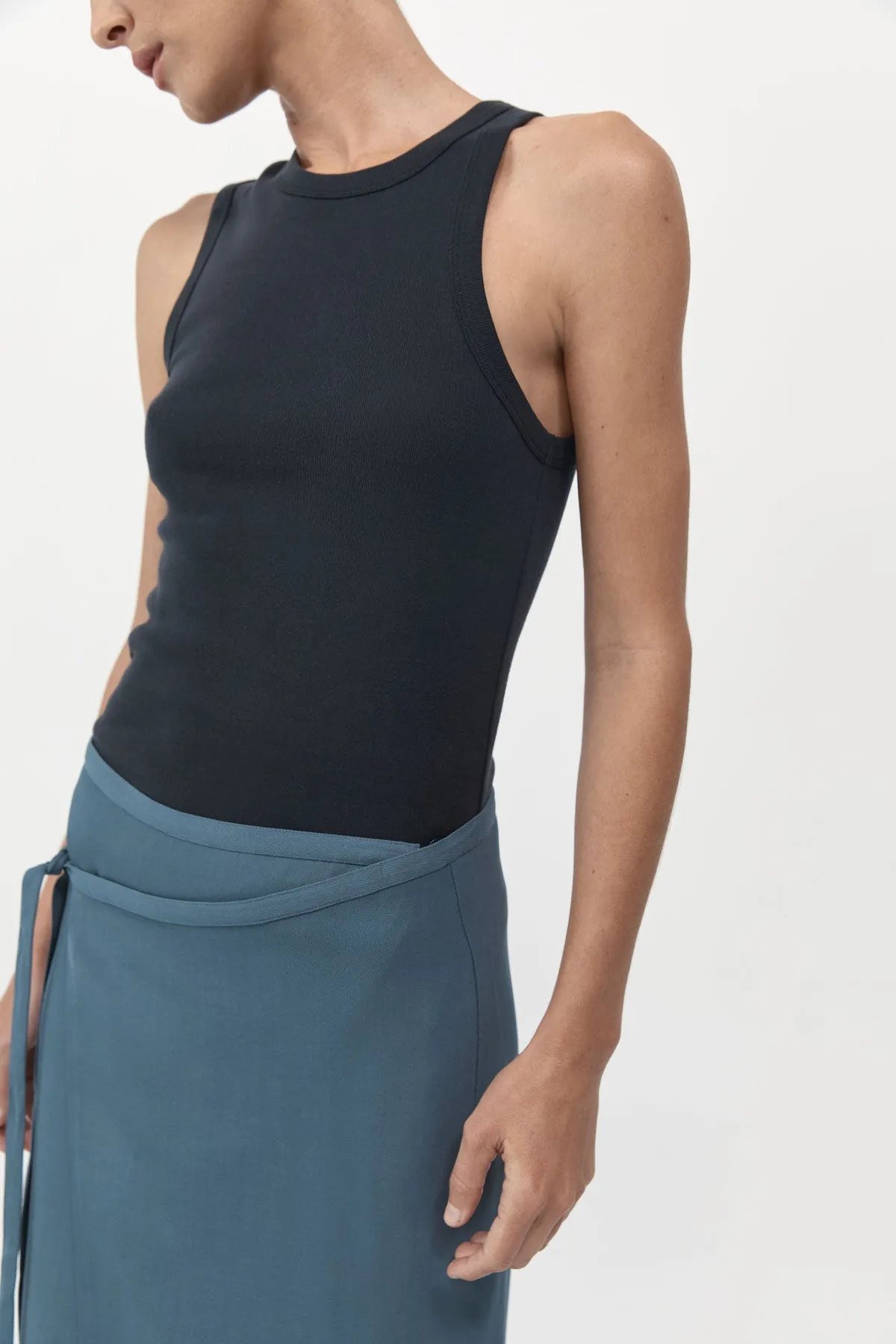 Organic Cotton Asymmetric Tank - Black sold by St. Agni product image thumbnail 2