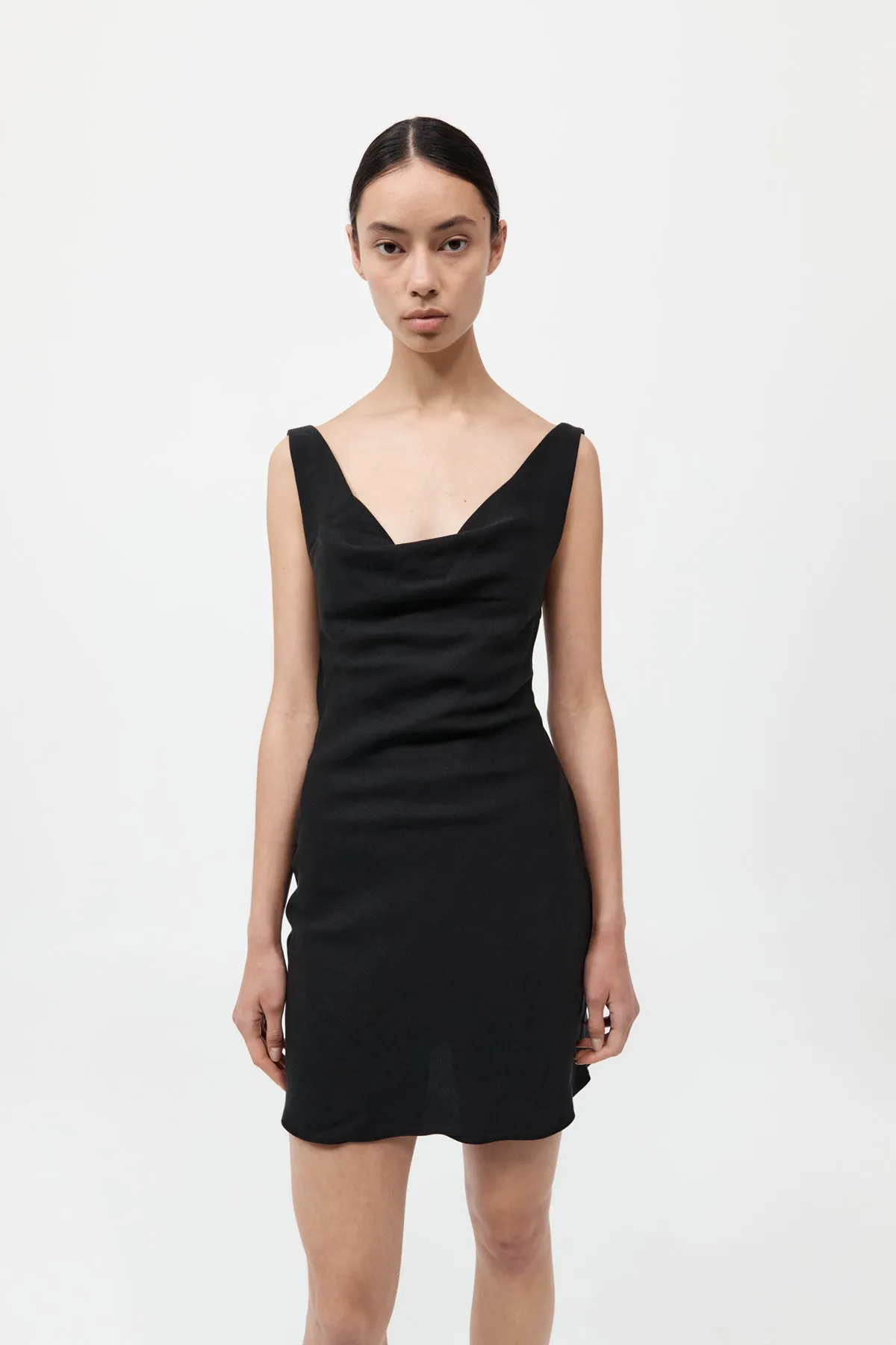 Double Drape Mini Dress - Black sold by St. Agni