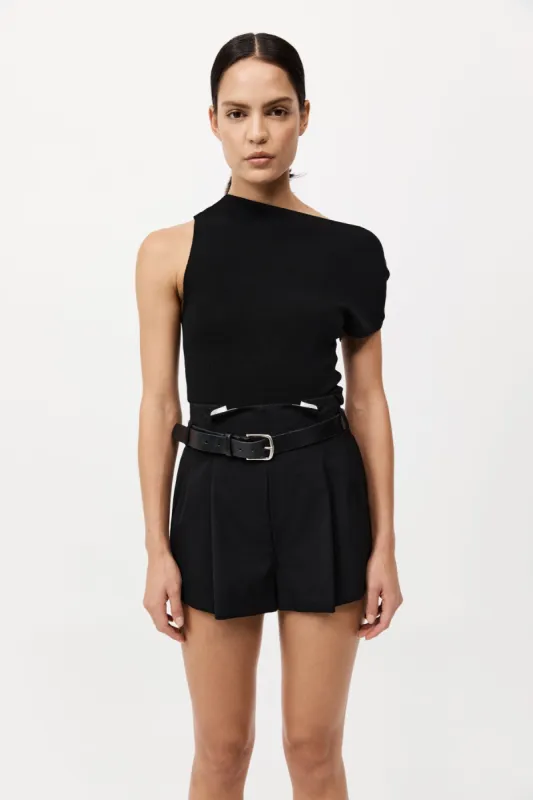 Paperbag Waist Shorts - Black made by St. Agni