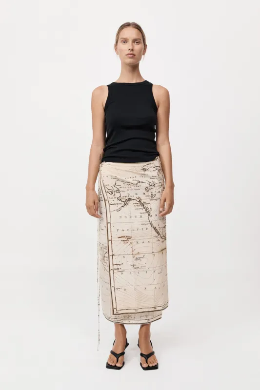 Silk Wrap Tie Skirt - Atlas sold by St. Agni