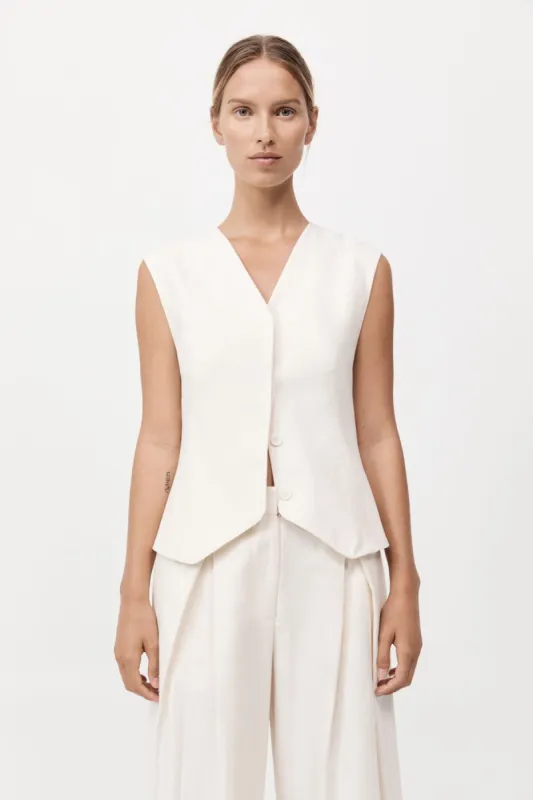 Minimal Tailored Vest - Ivory made by St. Agni