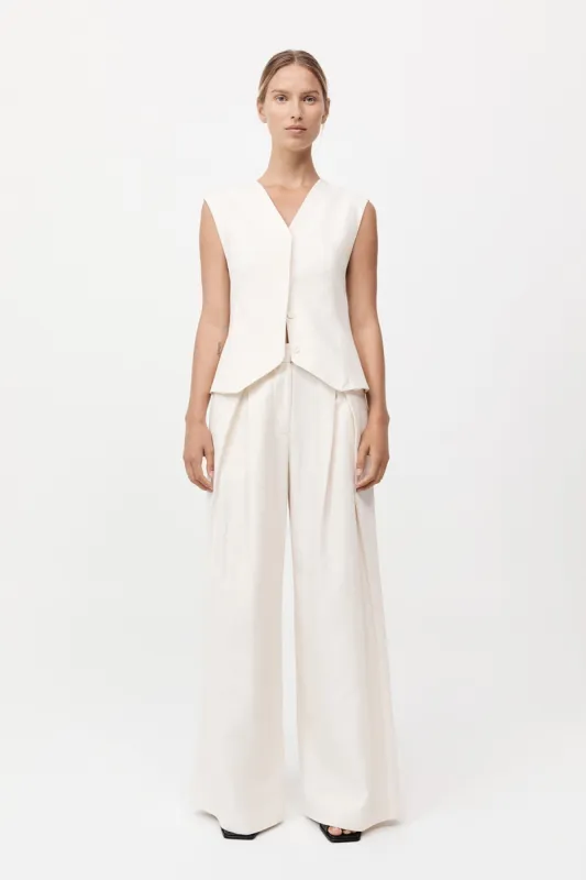Minimal Fold Trousers - Ivory made by St. Agni
