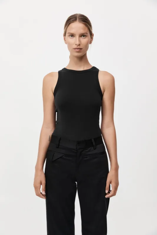 Organic Cotton Bateau Tank - Jet Black made by St. Agni