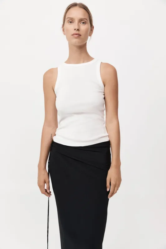 Organic Cotton Bateau Tank - White made by St. Agni