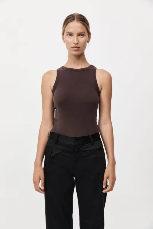 Organic Cotton Bateau Tank - Raisin made by St. Agni